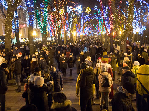 Около 30 тысяч человек встретили Новый год на Думской площади