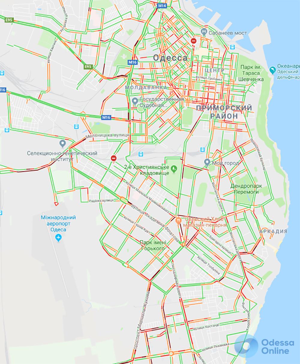 Одесские пробки: неожиданно простая дорога с поселка Котовского и проблемы на Таирова