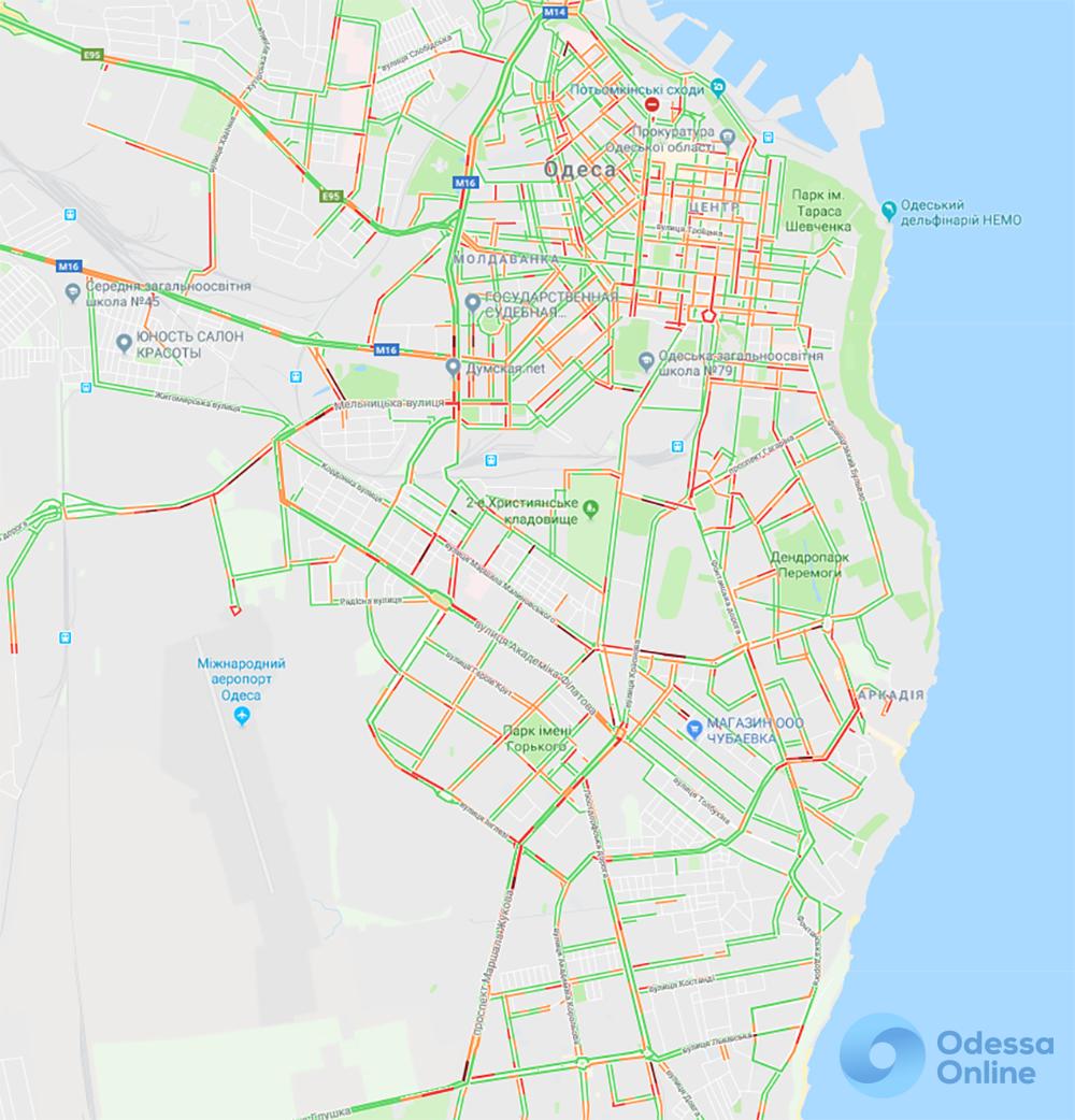 Дорожная обстановка в Одессе: пробки в Малиновском районе и на Таирова