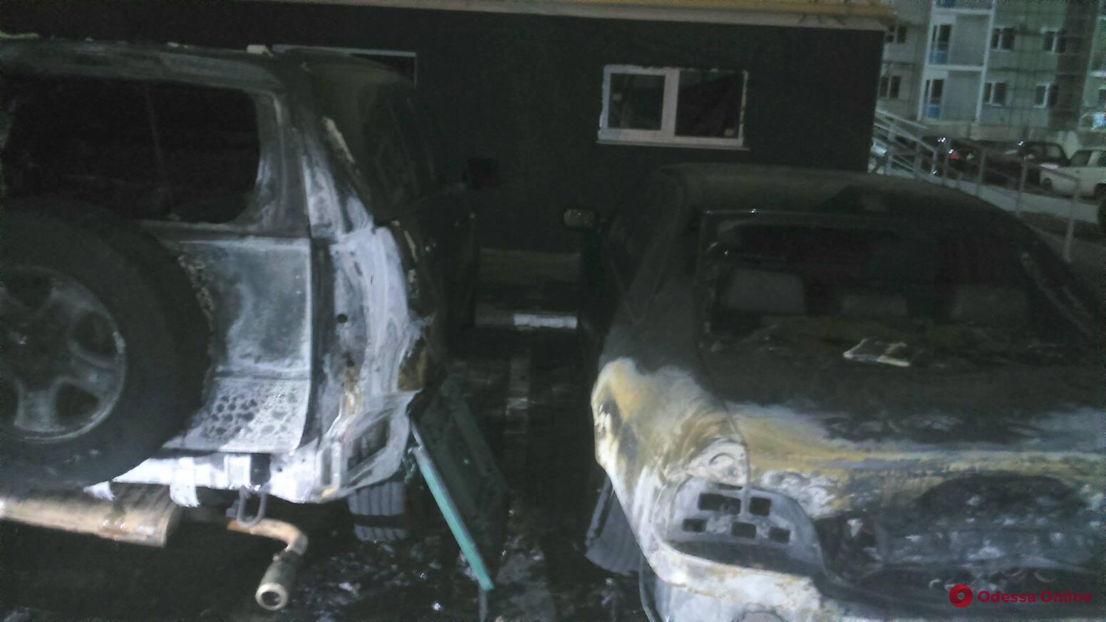Под Одессой ночью сгорели два автомобиля (фото, видео)