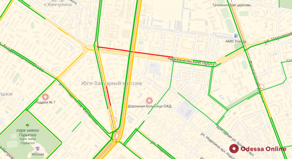 Дорожная обстановка в Одессе: пробки в центре и на Таирова