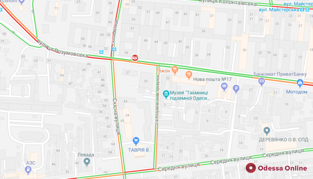 Дорожная обстановка в Одессе: ДТП и пробки