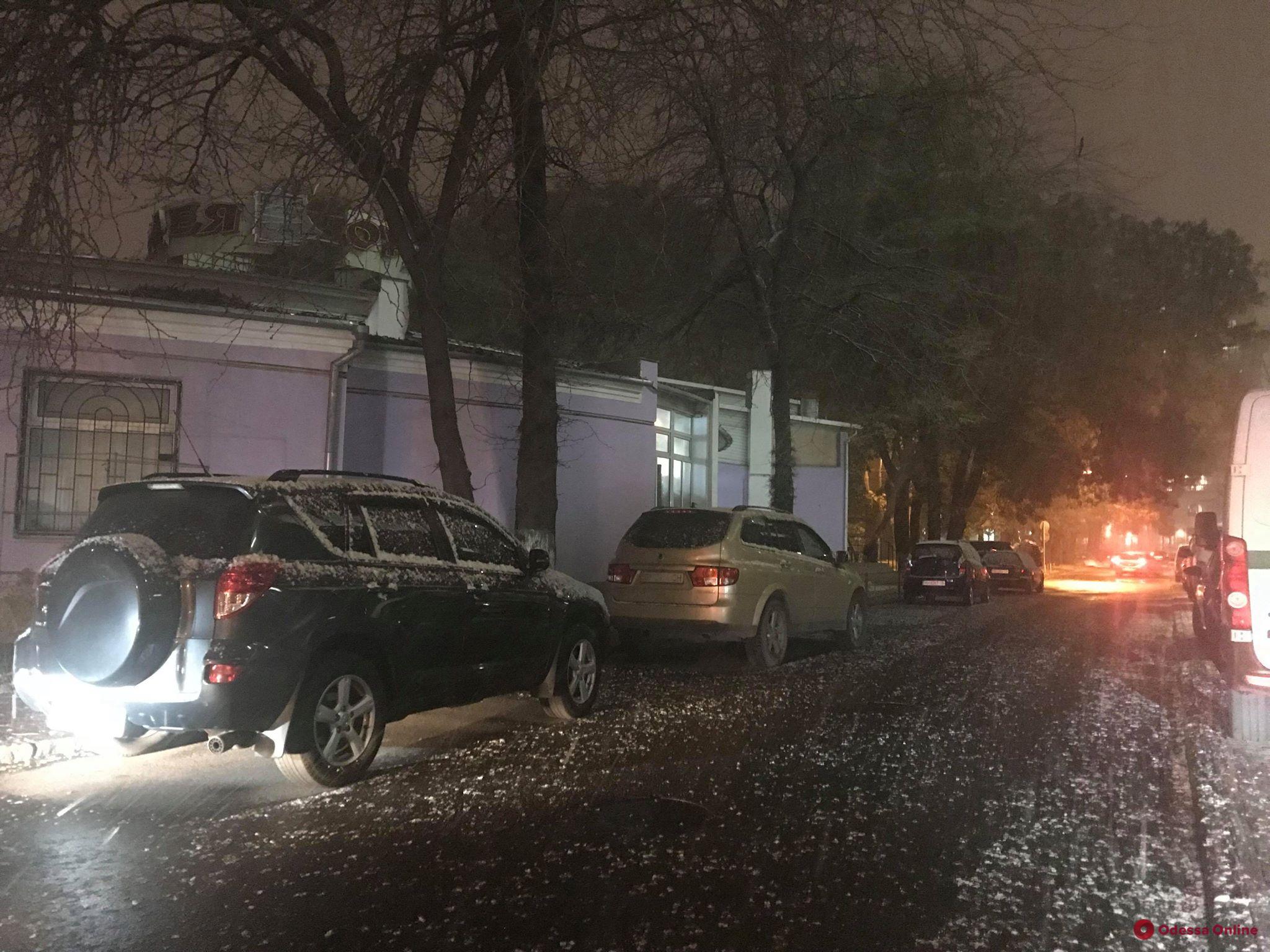 В Одессе идет первый снег (фото, видео)