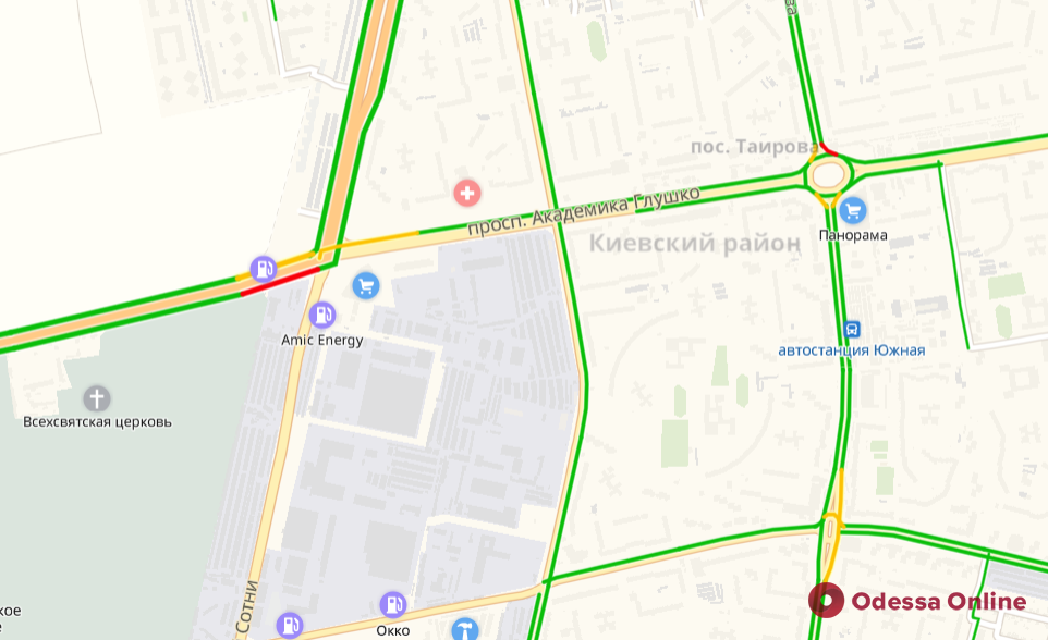 Дорожная обстановка в Одессе: пробки на поселке Котовского, на Таирова и в центре
