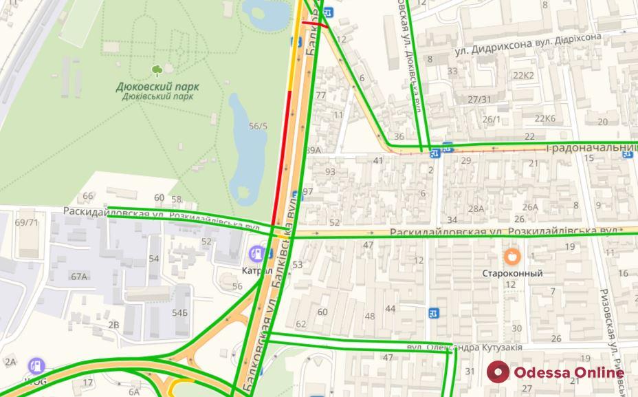 Дорожная обстановка в Одессе: пробки в центре и на Таирова