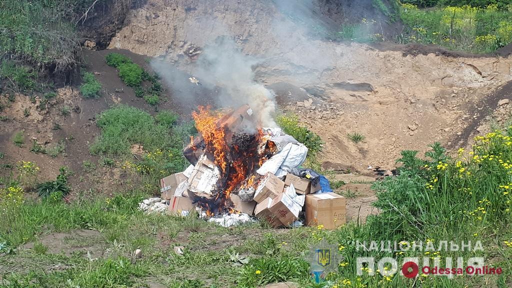 В Одесской области сожгли гору наркотиков