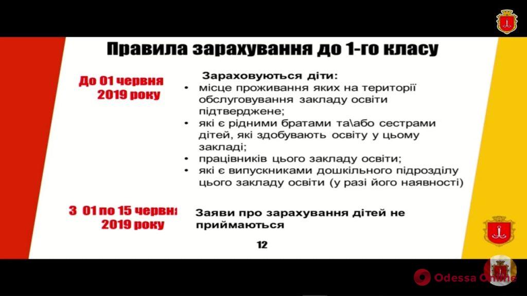 Будущих одесских первоклашек будут зачислять в школы до 1 июня