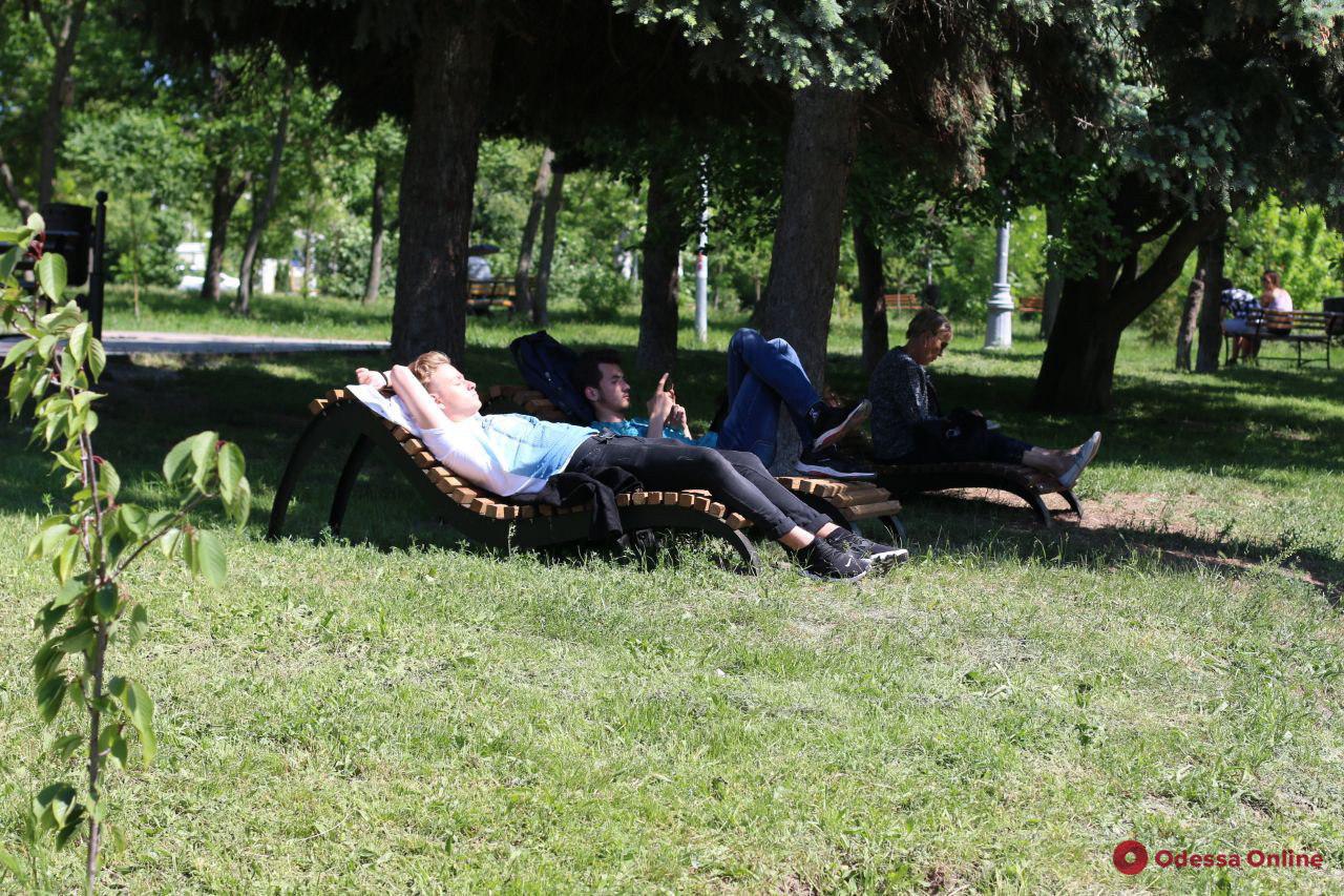 В одесском парке появились еще две необычные скамейки (фото)