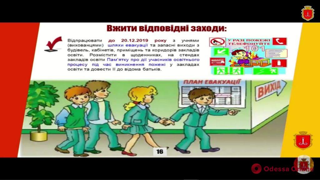 С 11-го по 14 декабря в школах Одессы пройдут учения по противопожарной безопасности