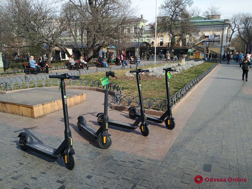 В центре Одессы запустили новую систему проката электросамокатов