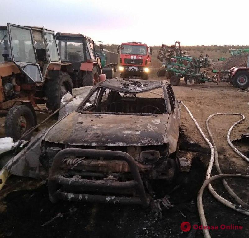 В Одесской области сгорели хозпостройка с 15 тоннами сена и Mitsubishi