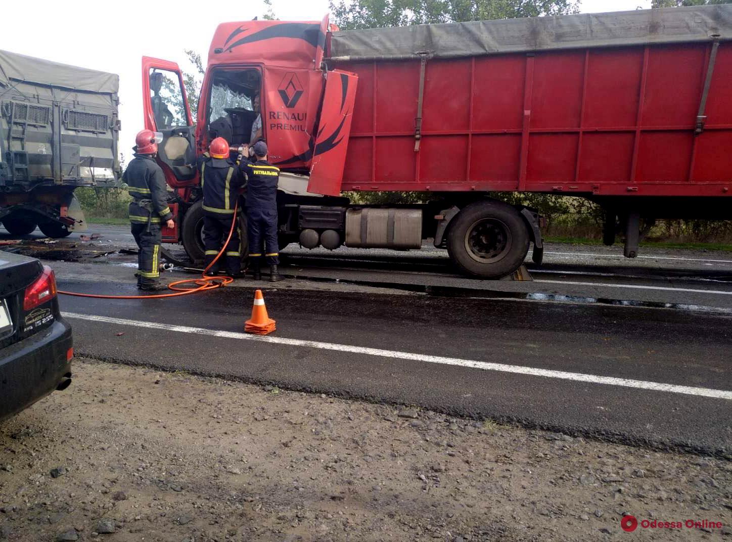 На трассе Одесса-Николаев столкнулись пять грузовиков и две легковушки (фото)