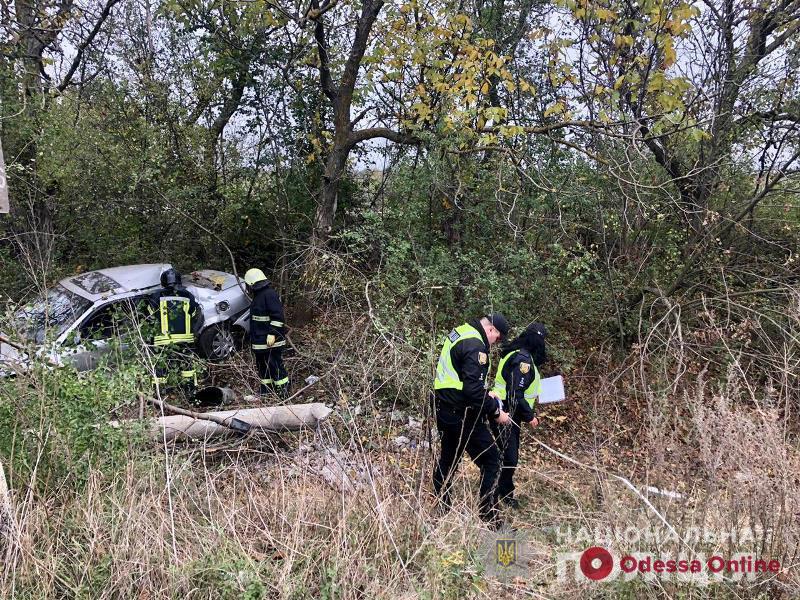 В Одесской области легковушка слетела в кювет и врезалась в столб — пассажир погиб, водитель скрылся