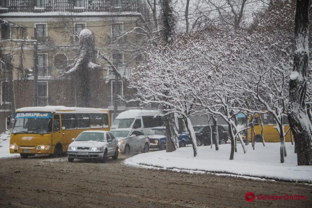 Одессу засыпало снегом – с ночи дороги чистят более сотни единиц спецтехники (фото, видео)