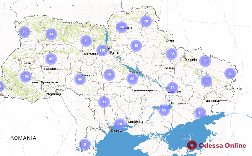 В Украине запустили интерактивную карту вакцинации