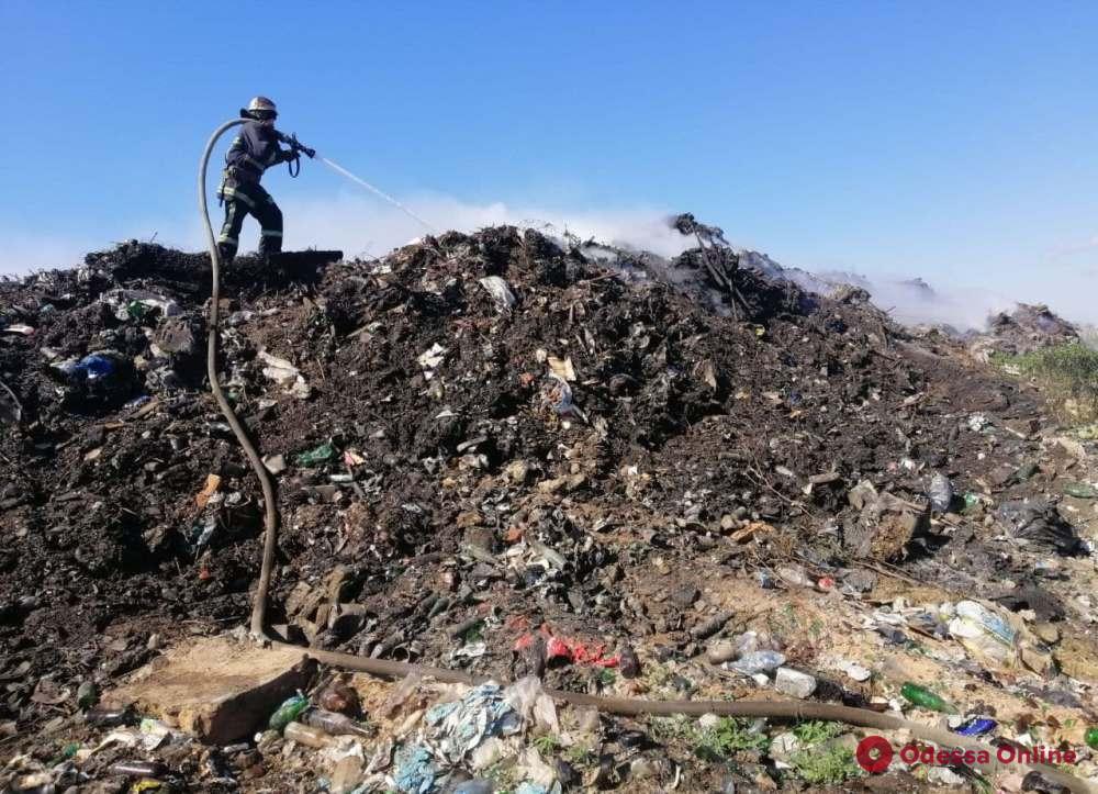 В Одесской области тушили крупный пожар на мусорной свалке