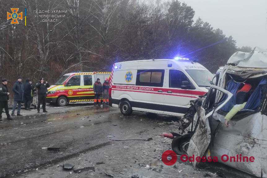 В Черниговской области столкнулись грузовик и маршрутка — погибли 13 человек