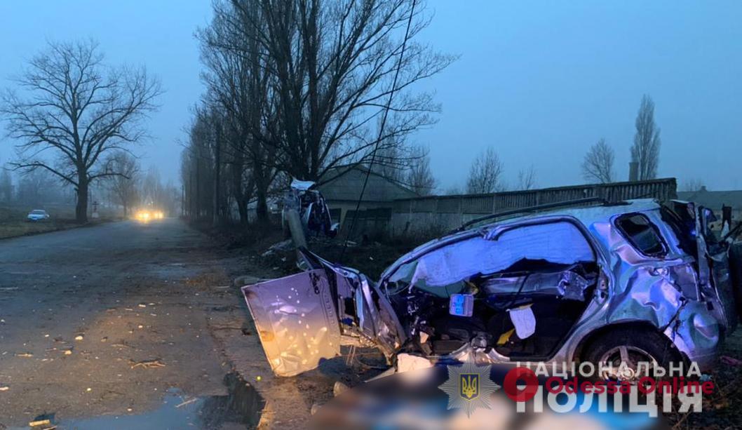 В Одесской области автомобиль на огромной скорости влетел в столб: водитель погиб