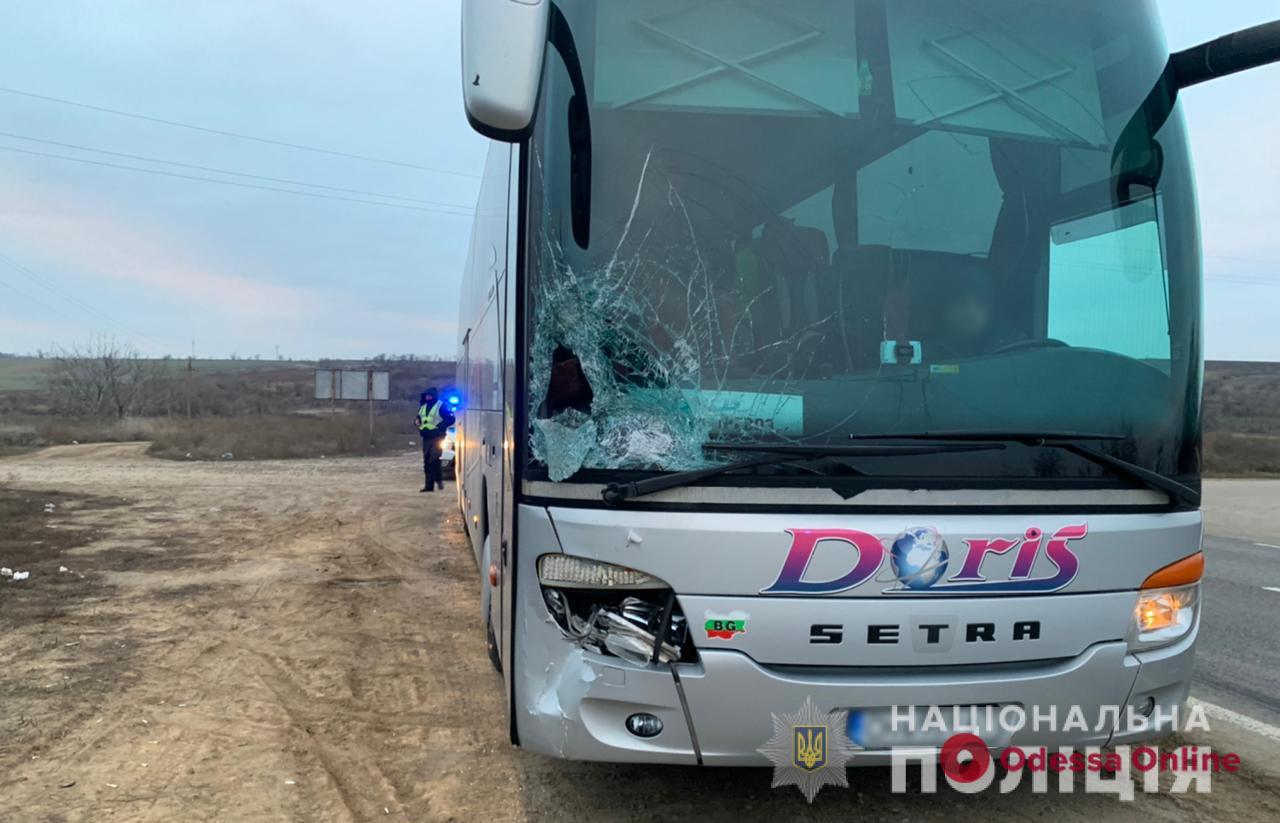 На трассе Одесса-Рени рейсовый автобус сбил насмерть пешехода