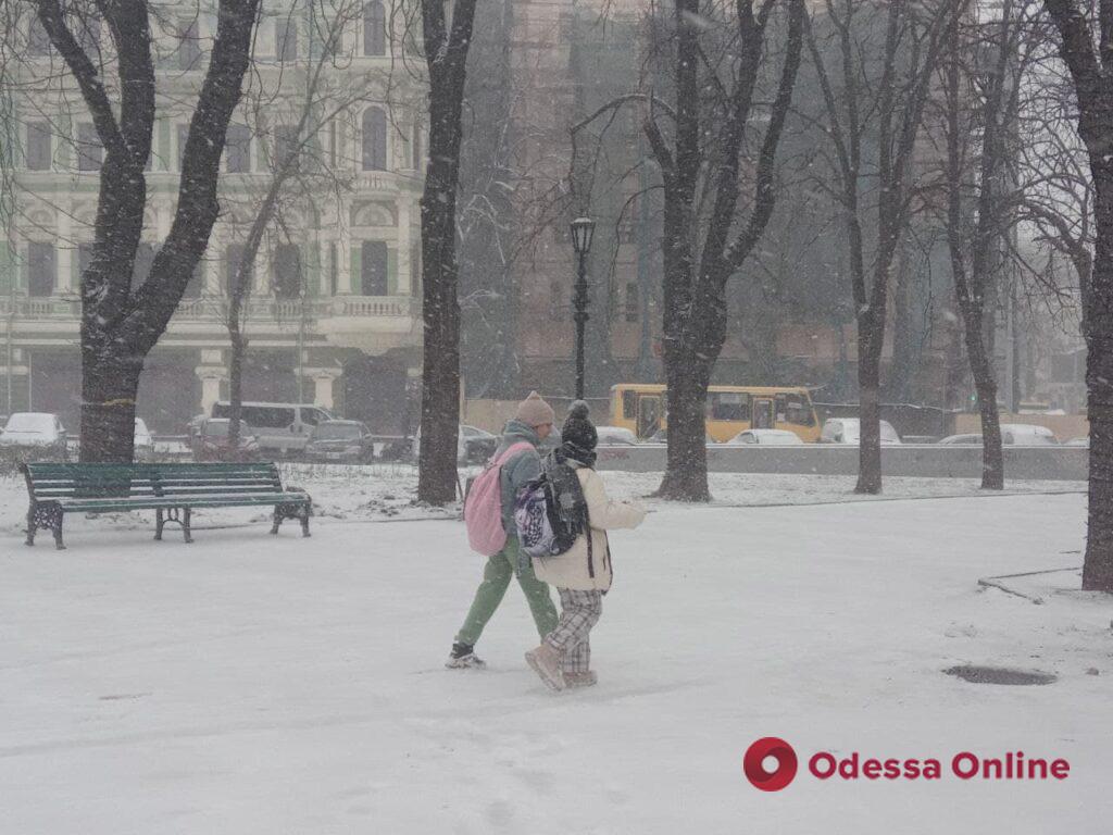 Одессу засыпает снегом