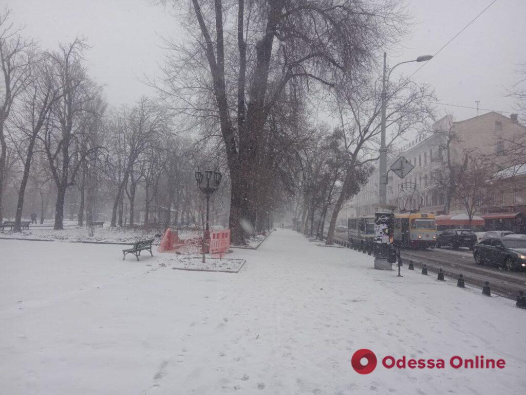 Одессу засыпает снегом