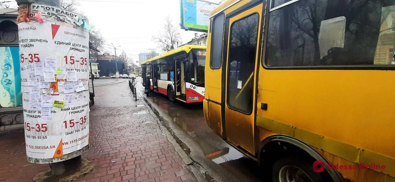 Автобусы 18т перекрыли остановку возле Куликова поля