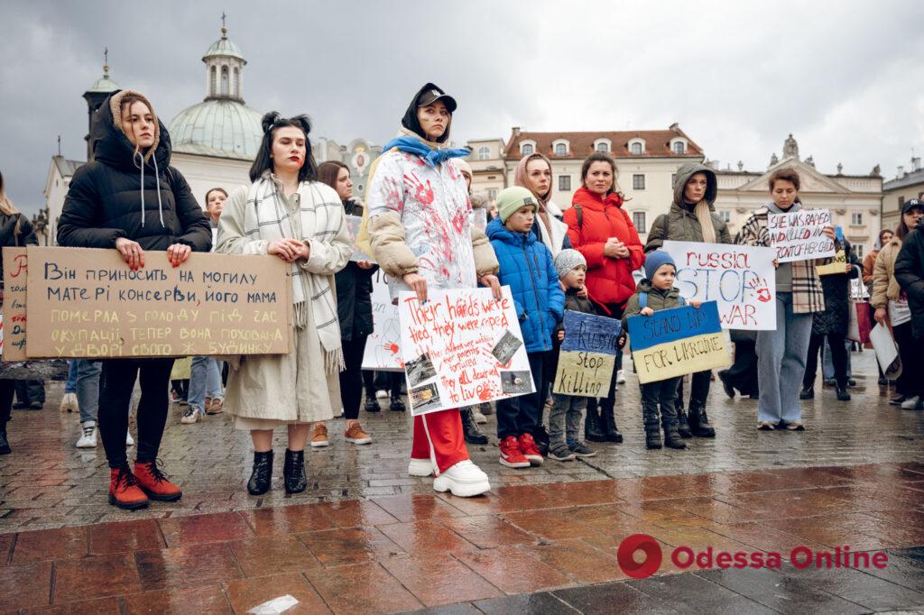 «Кровавый геноцид»: в Кракове прошла яркая акция против уничтожения украинского народа (фоторепортаж)