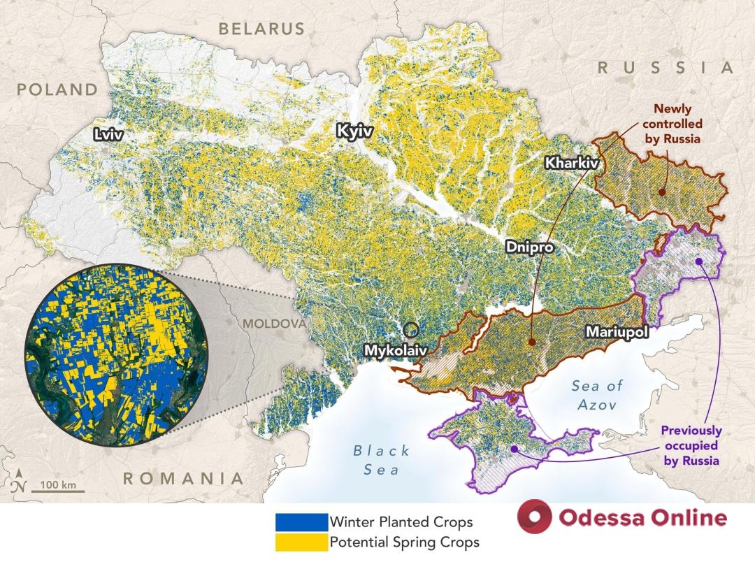 Россия оккупировала около 22% сельхозугодий Украины – NASA