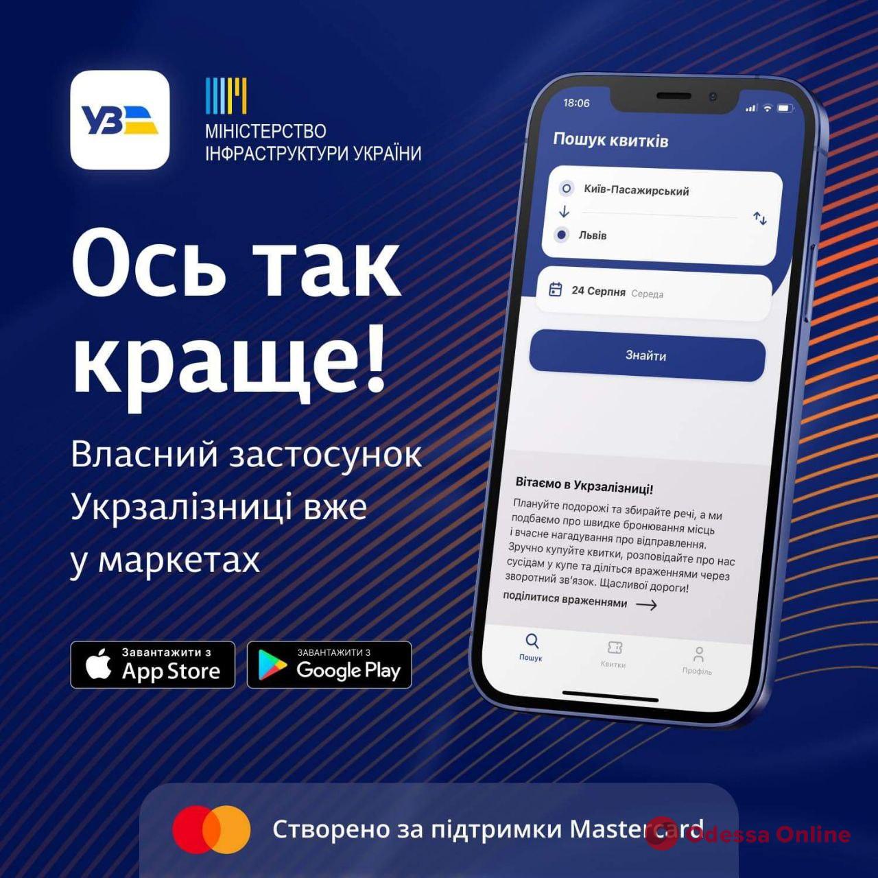 “Укрзалізниця” запустила мобільний застосунок для продажу квитків та інформування пасажирів