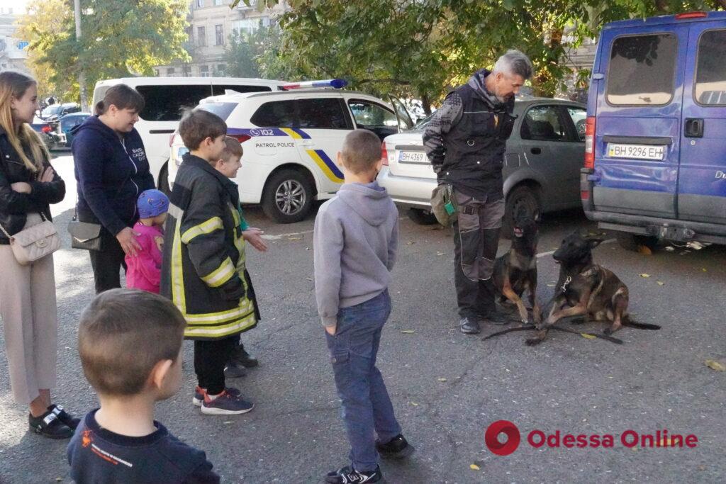 Дали потушить огонь и поиграть с собаками: одесские спасатели провели мероприятие для детей