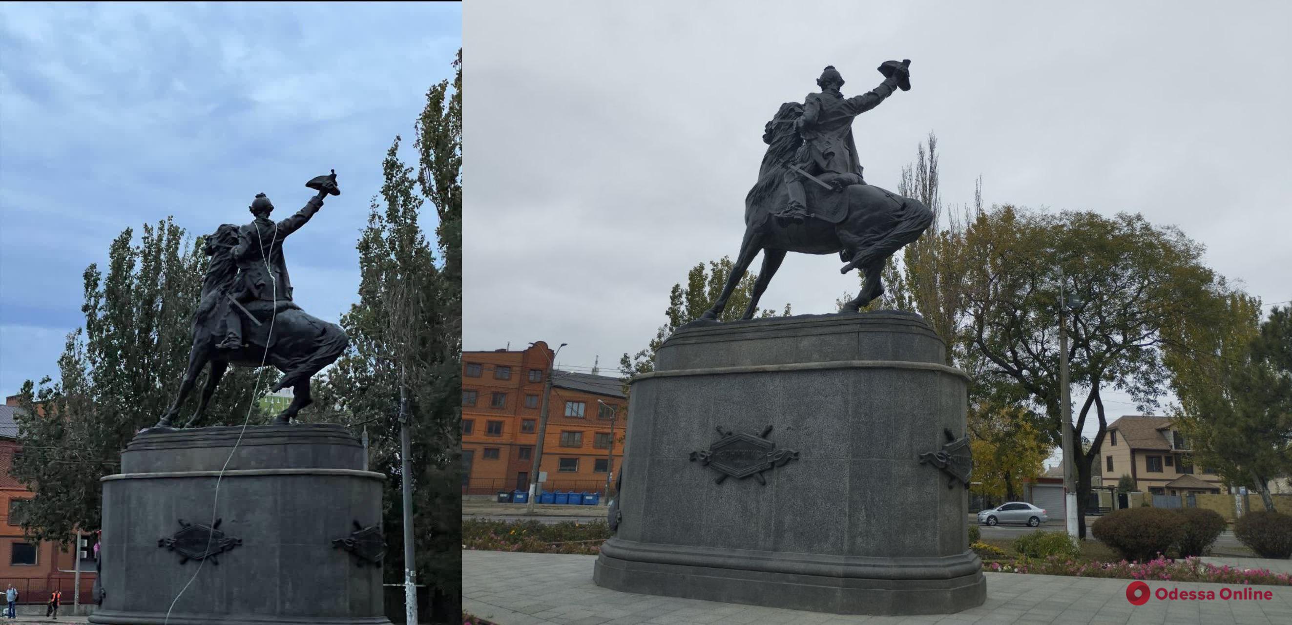 В Одессе на памятник Суворову набросили петлю