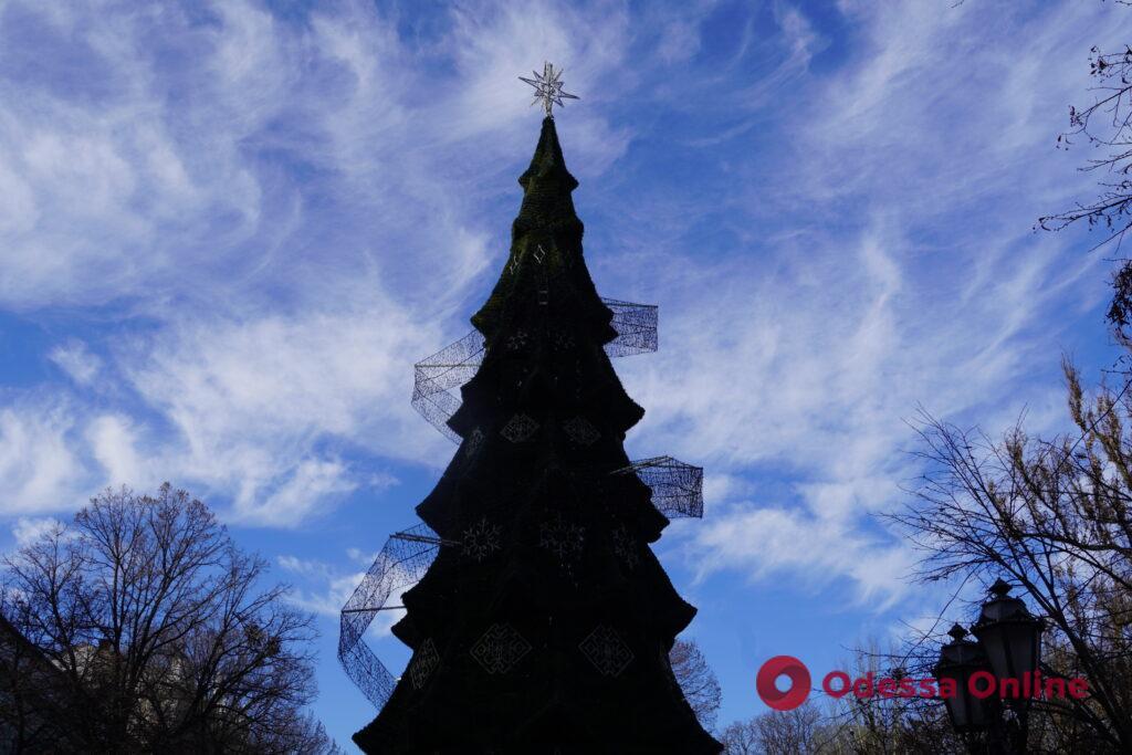 На Дерибасовской украшают новогоднюю елку (фото)