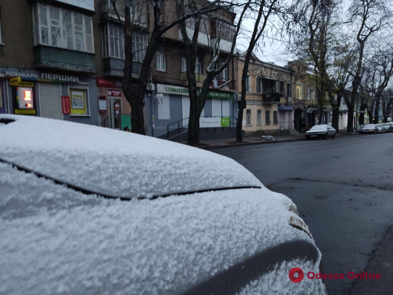 Одессу припорошило первым снегом (фото)