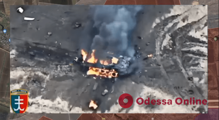 Одесские морские пехотинцы уничтожили колонну вражеской техники (видео)