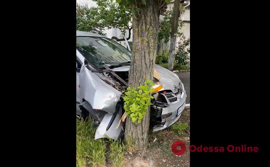 У Білгороді-Дністровському водій не впорався з керуванням та вʼїхав у дерево (відео ДТП)
