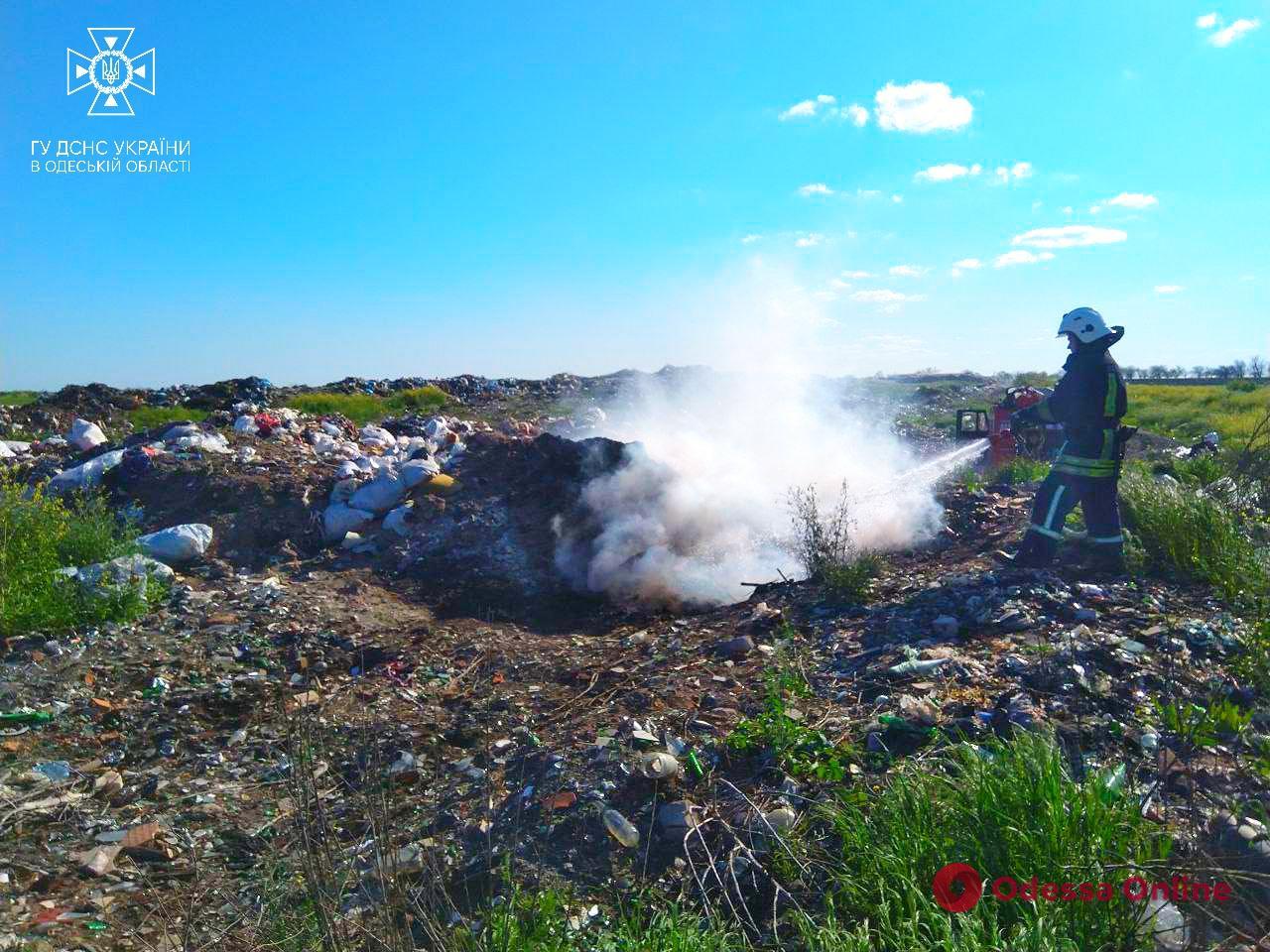 В Белгород-Днестровском районе произошел пожар на мусорной свалке