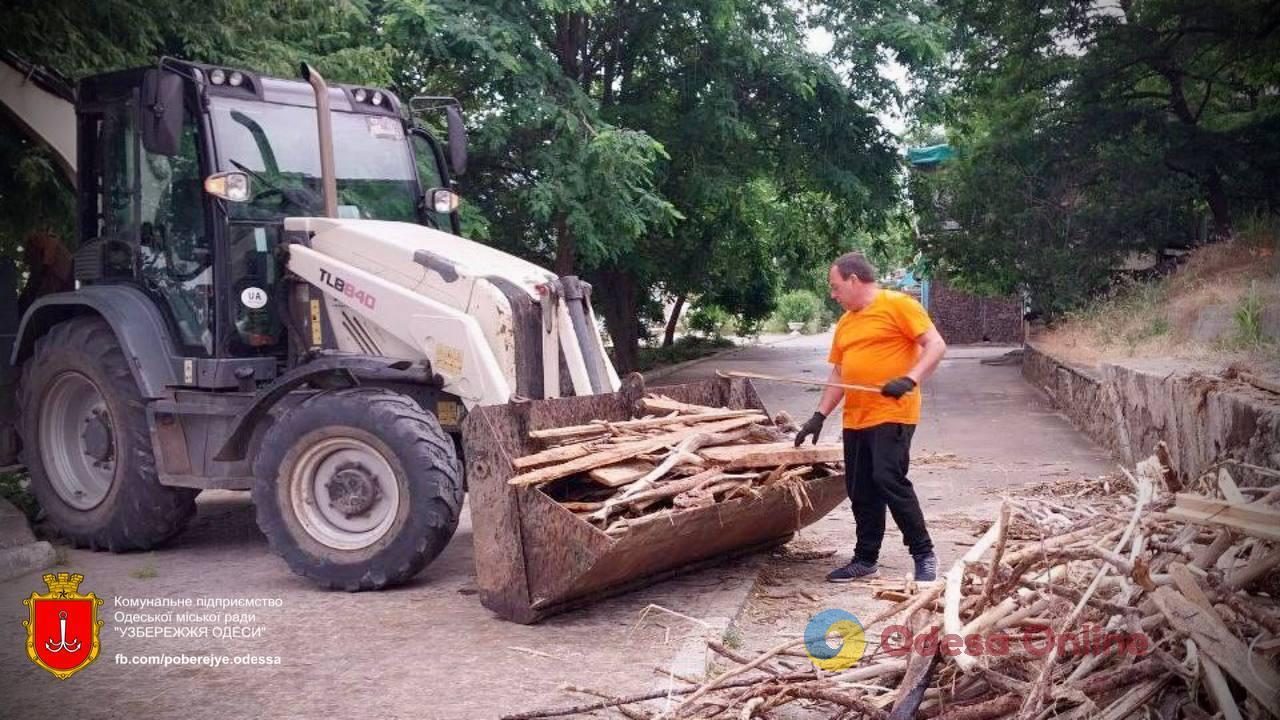 Последствия подрыва Каховской ГЭС: сотни коммунальщиков продолжают убирать одесское побережье (фото)