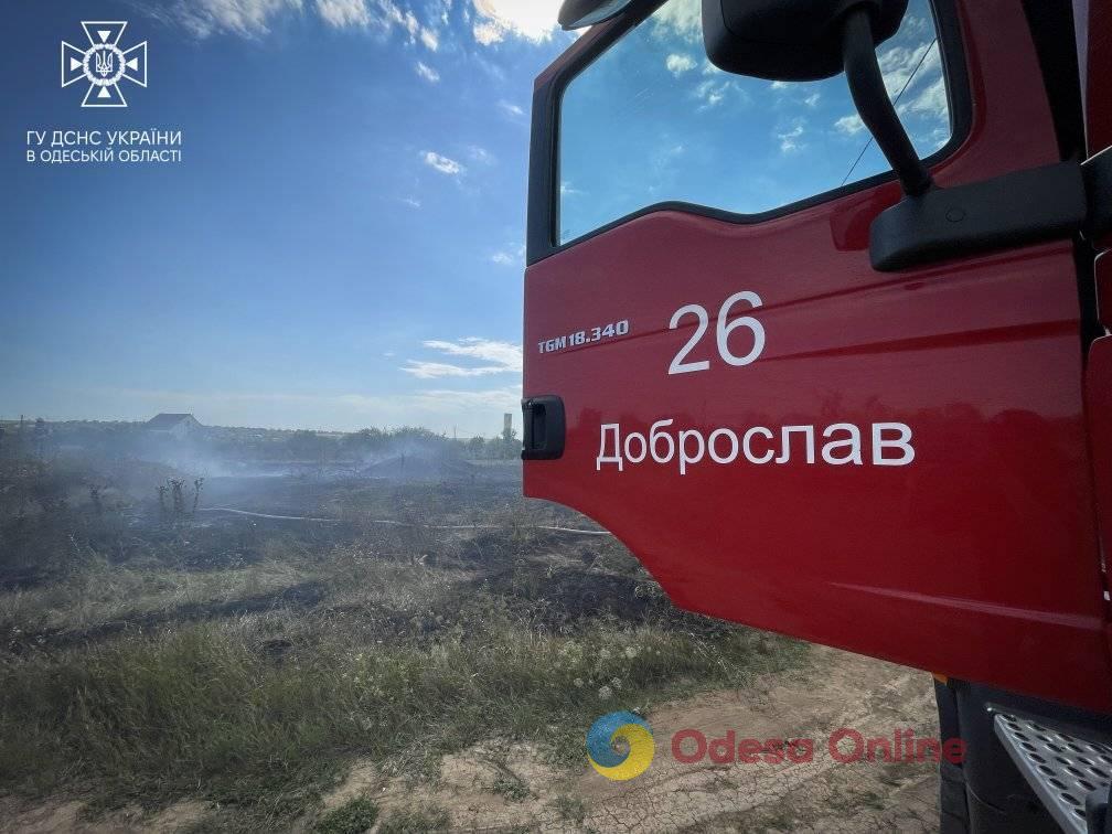 В Одесском районе горела сухая трава: огонь едва не перекинулся на жилые дома (фото, видео)