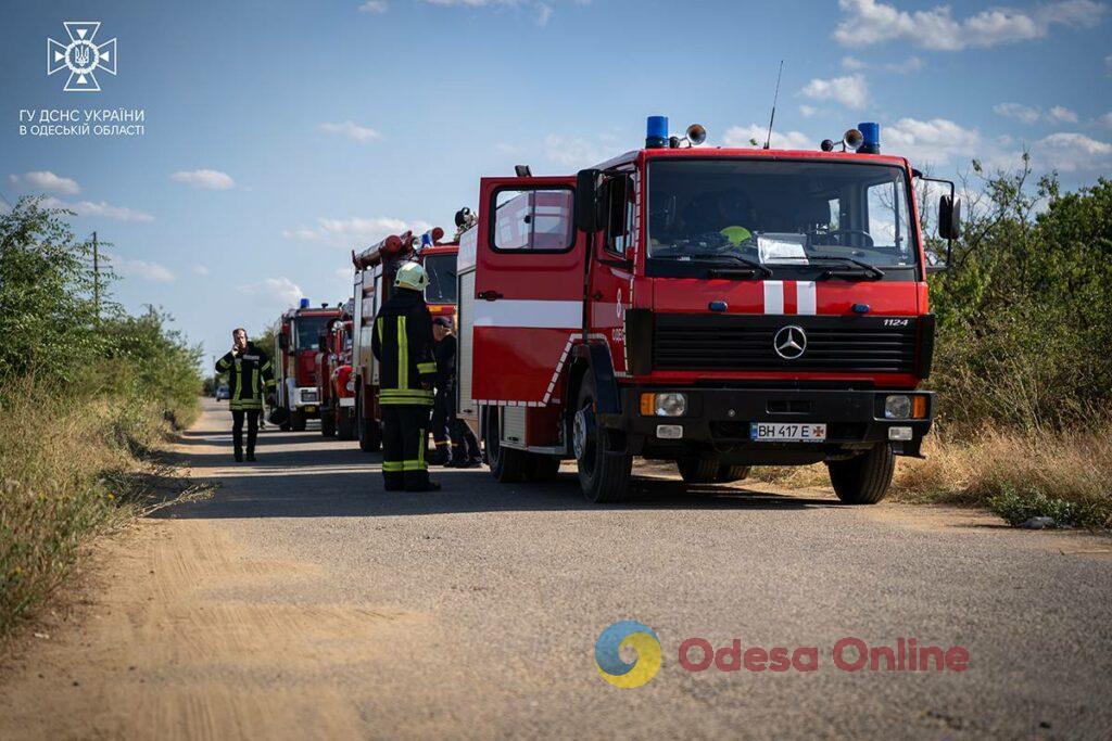 Масштабный пожар под Одессой: сгорело 8 гектаров сухой травы (фото, видео)