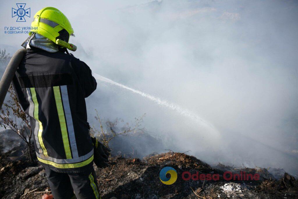 Три пожара за день: в Одесском районе горела сухая трава (фото)