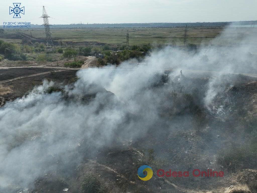 Три пожежі за день: в Одеському районі горіла суха трава (фото)