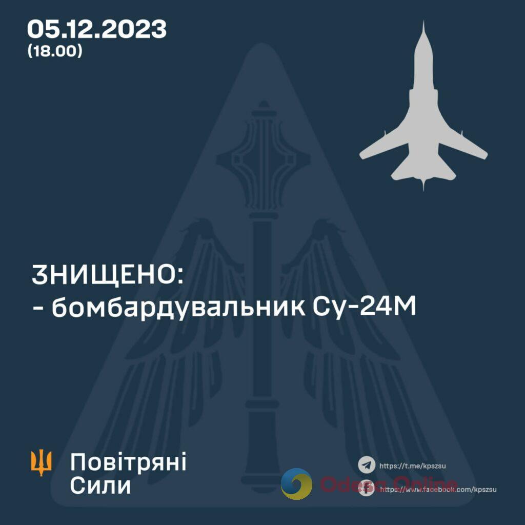 У районі острова Зміїний збили російський бомбардувальник Су-24М