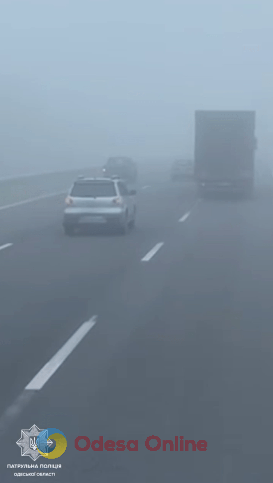 На дорогах Одесской области густой туман: полицейские призывают водителей быть максимально внимательными (видео)