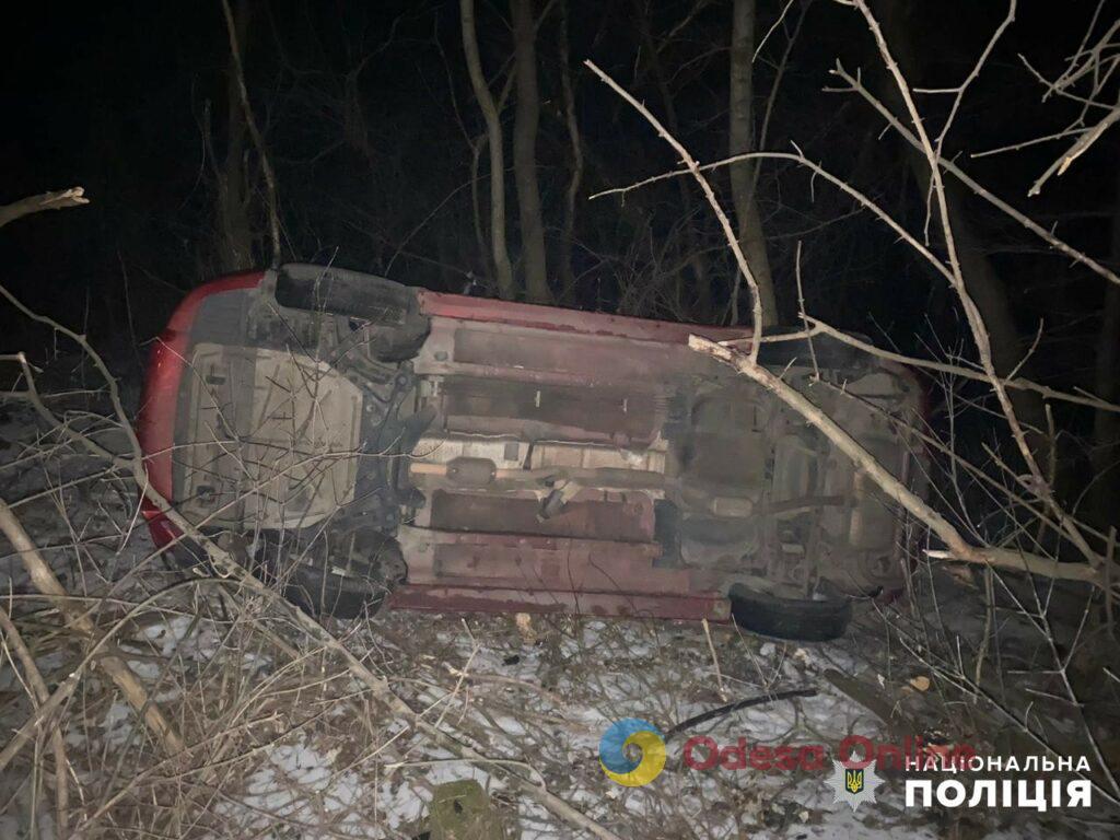 В Одесской области нетрезвый водитель съехал в кювет и перевернул авто