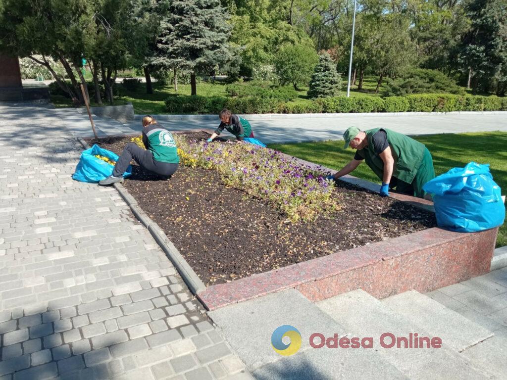 Одесские коммунальщики убрались на Аллее Славы