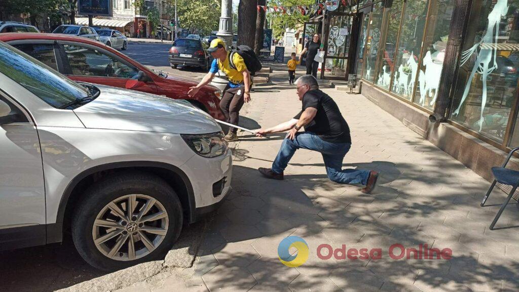 В центре Одессы «охотились» на утку, которая спровоцировала автомобильную пробку (фото, видео)