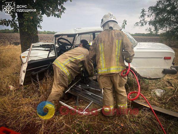 На Одещині легковик врізався в дерево – водійку затисло у салоні