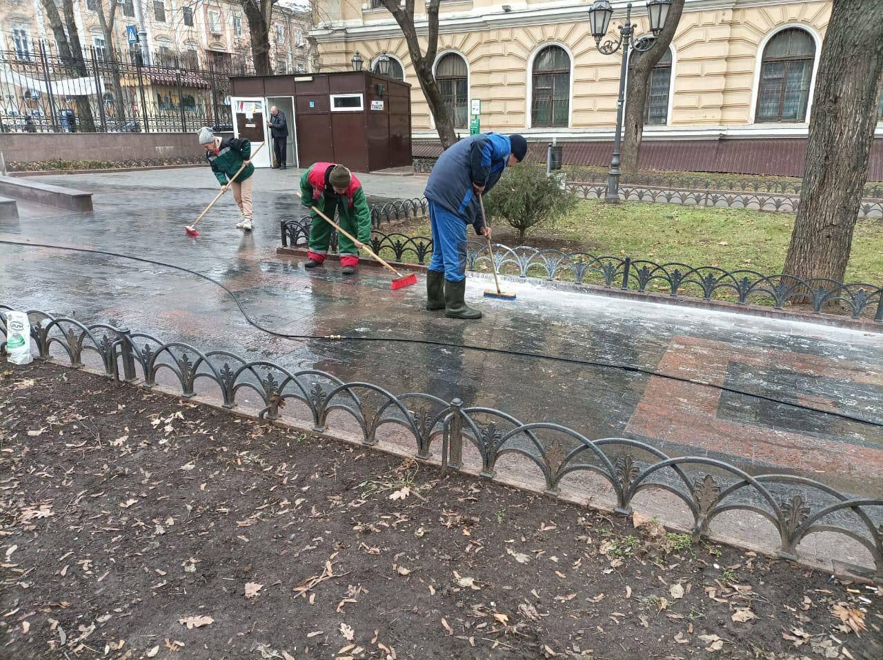 В Одесі у Міському саду невідомі розлили фарбу 