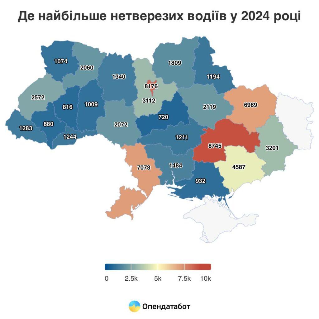 Одесская область на третьем месте по количеству пьяных за рулем