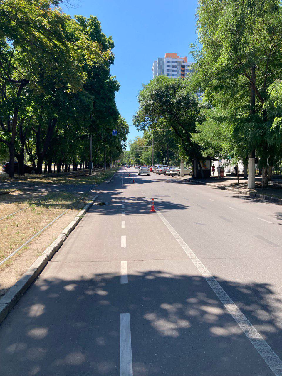 В Одесі на вулиці Канатній встановили делініатори вздовж велосмуги (фото)